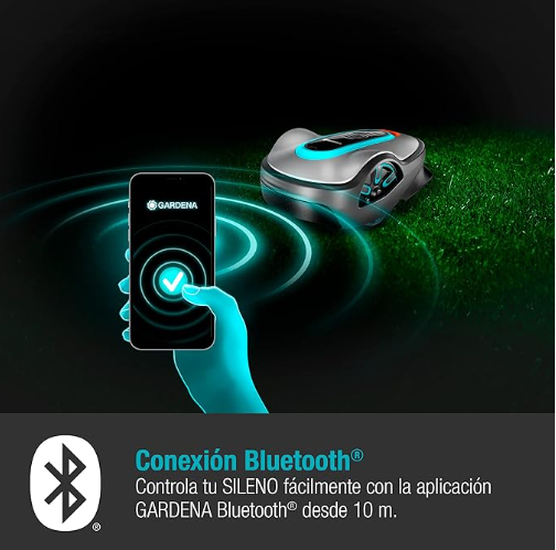 El Robot cortacésped Gardena SILENO Life se puede programar fácilmente mediante su panel de control intuitivo. Además, puedes configurar horarios para que el robot trabaje cuando lo necesites.